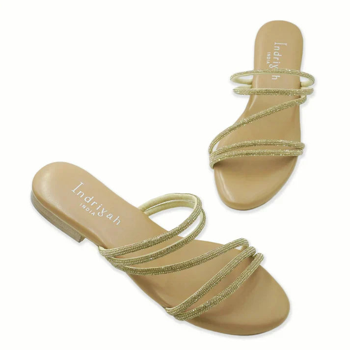 Gilded Muse Flat Sandals (Man-Made)