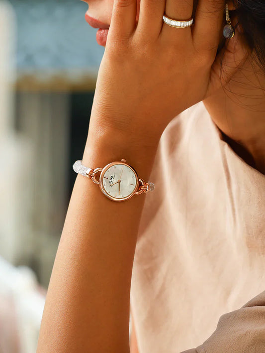 Crystal Slider Watch White